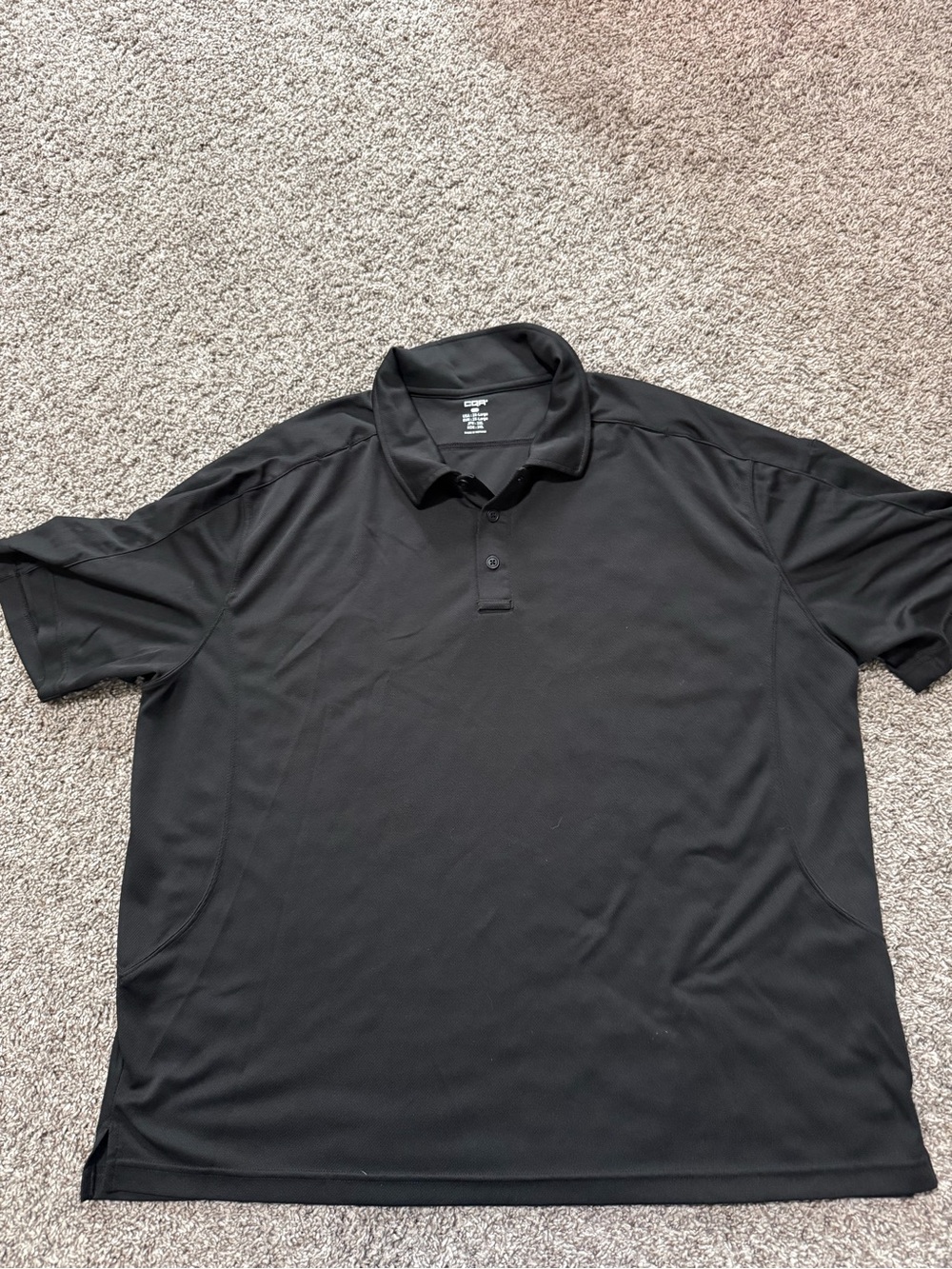 Men's Black Performance Polo - Classic Short Sleeve